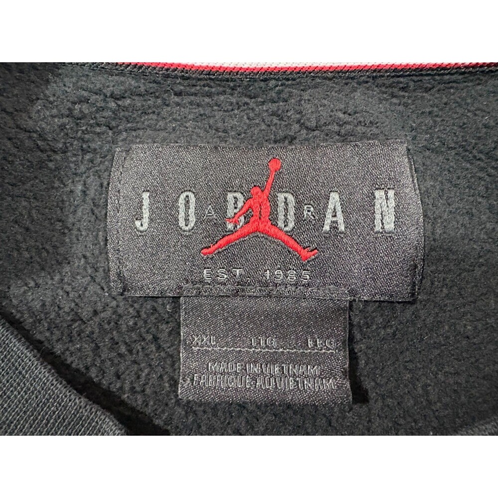 Air Jordan Essential Holiday Plaid Crewneck Sweatshirt Mens Black DQ7348 Sz 2XL - Picture 7 of 10
